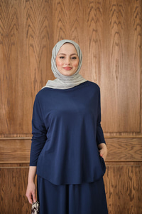 Oval Kesim Takım Lacivert