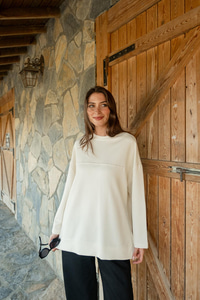 Oval Kesim Tunik Ekru