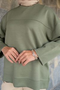 Oval Kesim Tunik Yeşil