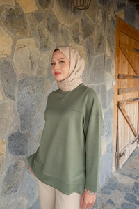 Oval Kesim Tunik Yeşil