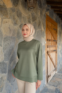 Oval Kesim Tunik Yeşil