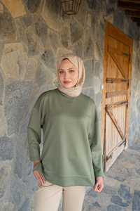 Oval Kesim Tunik Yeşil
