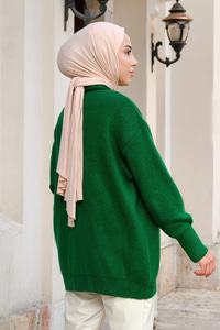 Oversize Triko Hırka Yeşil