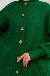 Oversize Triko Hırka Yeşil