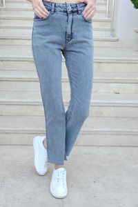 Paça Kesik Detay Kot Pantolon Füme