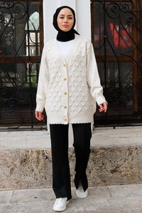 Paça Yırtmaçlı Beli Lastikli Pantolon Siyah