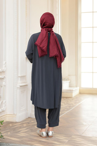 Paçası Lastik Detaylı Takım Antrasit