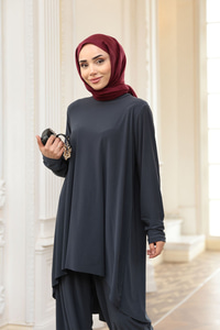 Paçası Lastik Detaylı Takım Antrasit