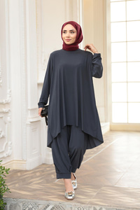 Paçası Lastik Detaylı Takım Antrasit