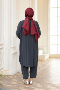 Paçası Lastik Detaylı Takım Antrasit