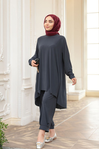 Paçası Lastik Detaylı Takım Antrasit