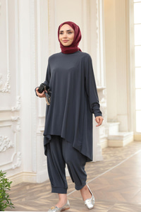 Paçası Lastik Detaylı Takım Antrasit
