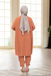 Paçası Lastik Detaylı Takım Turuncu