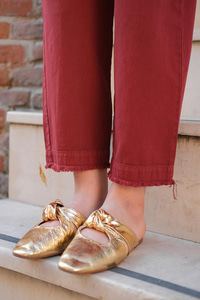 Paçası Parçalı Ham Pantolon Bordo