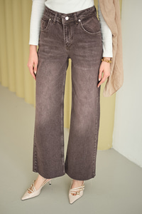 Palazzo Kot Pantolon Yıkama Kahve