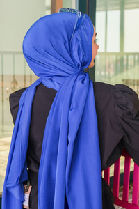 Uygun Fiyatlı PAMUK IPEK SAL SAX MAVI | Loccomoda.com 