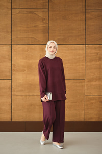 Pantolonlu Takım Bordo
