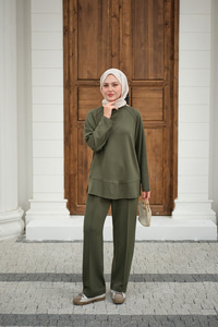 Pantolonlu Takım Haki Yeşil