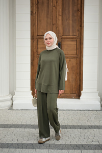 Pantolonlu Takım Haki Yeşil