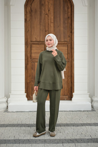 Pantolonlu Takım Haki Yeşil