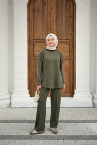 Pantolonlu Takım Haki Yeşil