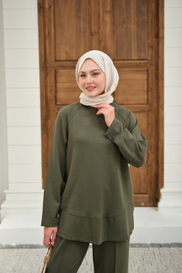 Pantolonlu Takım Haki Yeşil