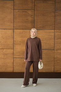 Pantolonlu Takım Kahverengi