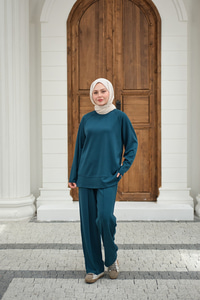 Pantolonlu Takım Petrol Mavi