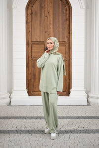 Pantolonlu Takım Su Yeşil