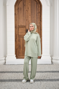 Pantolonlu Takım Su Yeşil