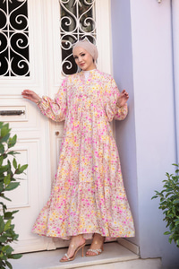 Papatya Desen Elbise Pembe