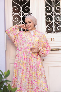 Papatya Desen Elbise Pembe
