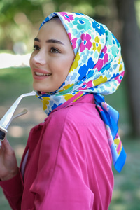 Uygun Fiyatlı PAPATYA DESEN ESARP  MAVI | Loccomoda.com 