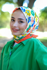 Uygun Fiyatlı PAPATYA DESEN ESARP  ORANJ | Loccomoda.com 