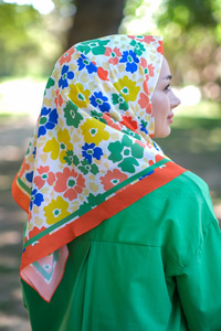 Uygun Fiyatlı PAPATYA DESEN ESARP  ORANJ | Loccomoda.com 