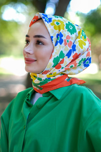 Uygun Fiyatlı PAPATYA DESEN ESARP  ORANJ | Loccomoda.com 