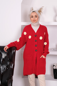 PAPATYA DESEN HIRKA  KIRMIZI