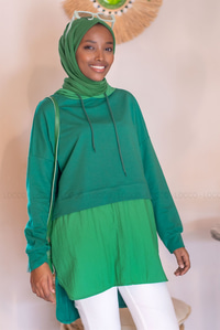 Uygun Fiyatlı PARASUT DETAY TUNIK YESIL | Loccomoda.com 