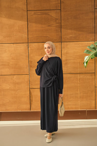 Parça Bağlamalı Elbise Lacivert