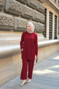 Parça Detay İkili Takım Bordo