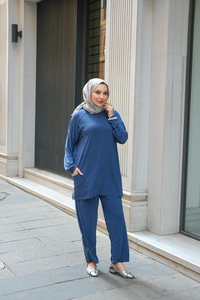 Parça Detay İkili Takım İndigo Mavi