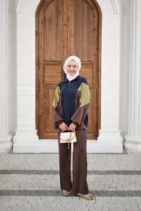 Parça Renk Detay Fermuarlı İkili Takım Lacivert