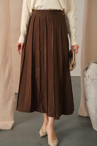 Parçalı Cupra Etek Kahverengi