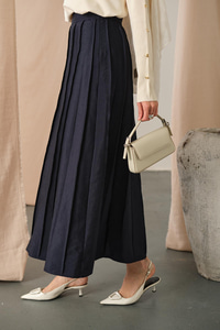 Parçalı Cupra Etek Lacivert