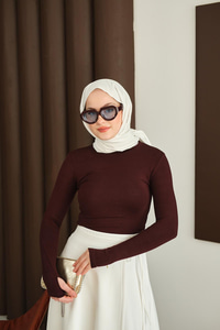 Parmak Geçirmeli Body Bordo