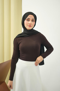 Parmak Geçirmeli Body Kahverengi