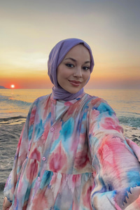 Pastel Esinti Desenli Elbise Somon