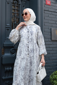 Pastoral Desen Elbise Füme