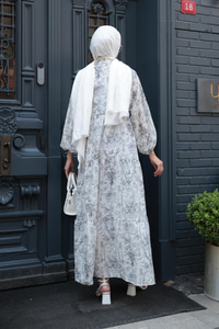 Pastoral Desen Elbise Füme