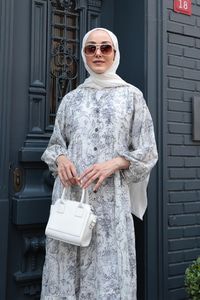 Pastoral Desen Elbise Füme